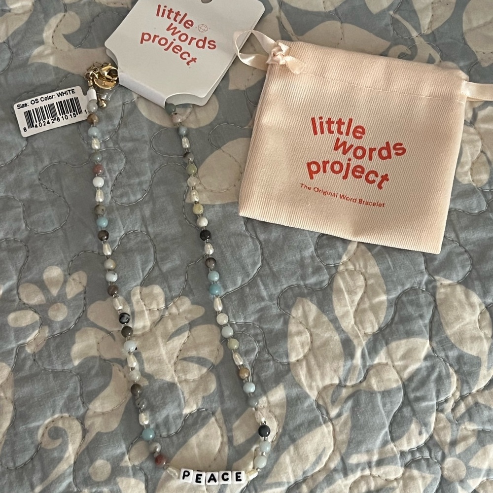 NWT Little Words Project Peace Beaded Necklace - Multicolor